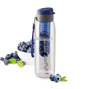 Cello Infuse Plastic Water Bottle, 800 ml, Set of 1, Blue