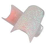 SODIAL(R) Fashion Light Pink Nature White Glitter Mix Style French False Nail Art Tips (About 50pcs)