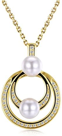Multi Layered Crystal Circle Pearl Pendant Necklace “Charming Life” Christmas Birthday Gift For Women Girl Friend