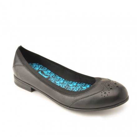 Girls Angry Angels by Startrite Ballerina Style School Shoes Meg - Black Leather - UK Size 6.5M - EU Size 40