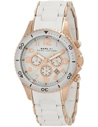 Marc Jacobs MBM2547 - Reloj con correa de piel para mujer, color blanco / gris