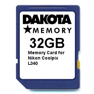 32GB Memory Card for Nikon Coolpix L340