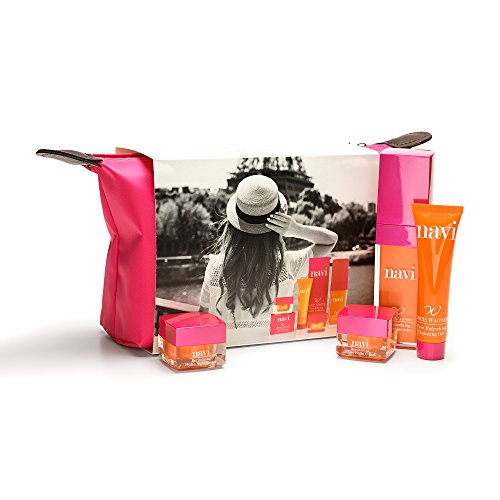 NAVI Neceser Viaje / Set de belleza & Cremas faciales mujer / Kit Hidratante & Antiedad Color Rosa
