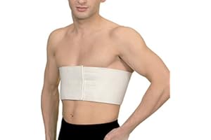 TONUS ELAST Bandage De Côtes Ceinture Thoracique Nervures Ceinture Poitrine Ceinture Bandage Fermeture Scratch 9902 - Blanc, 4-XL - 113-127 cm Brustumfang