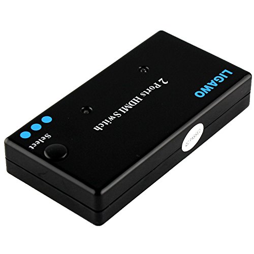 Ligawo ® HDMI Switch 2 fach – HDMI Umschalter 2 port – 2 zu 1 – Verbinden 2 HDMI Ausgänge mit einem HDMI Eingang – Automatische Umschaltung des aktiven Eingangs – 3D - 2