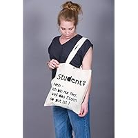 Jutebeutel mit Knopf - Student? Nein - Ich bin nur hier, weil das Essen so gut ist!