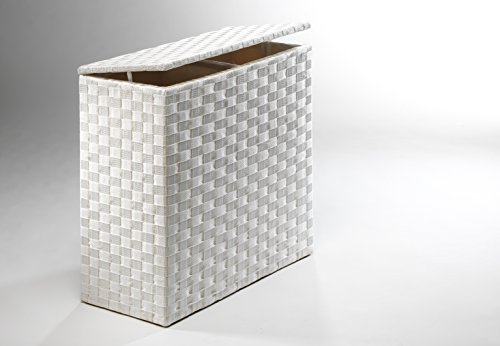 Wäschesortierer Wäschebox Wäschesammler Wäschetruhe Wäschebehälter Wäschekorb Nylon weiß - 2