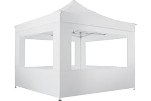 tectake® Tonnelle de Jardin 3x3 m autoportée en Aluminium Pliable Tente de réception 100% Imperméable, 4 Parois, Sardines & Sac de Transport Inclus, Tonnelle terrasse Exterieur Barnum Mariage Baptême