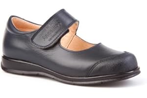 ANGELITOS Merceditas Colegiales para Niñas con Puntera Reforzada Todo Piel, mod.463. Calzado infantil Made in Spain, Garantia de calidad. (24, Azul Marino)