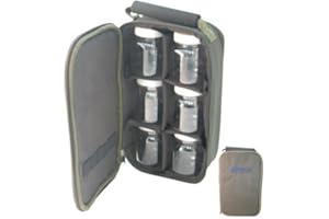 TOUCHSTONE FISHING TACKLE carry case with 6 bait glug pots carp coarse fishing tackle