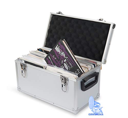 MALETA DJ ALUMINIO PARA 100 DISCOS DE VINILO 7" SINGLES (Los discos Pequeños) - Ref.2055