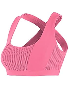 Le particelle indietro resistenza agli shock di formazione ragazza reggiseno in esecuzione intimo di fitness,...