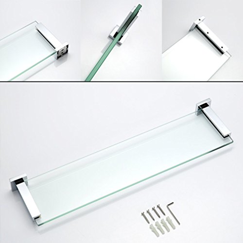 Kinse® Glas Wandregal Glasablage Glasregal Badregal Wandhalter Duschablage Badzimmer