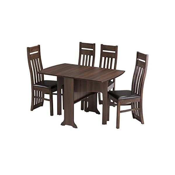 Mood Furniture HEATPROOF DEnd Gateleg Drop Leaf Table in Walnut - Folding Table for Small Spaces - Tufftop Heat Resistant Surface - Dining or Kitchen - 22x79X76Hcm Closed 117x79X76Hcm Open - Seats 6 - Image 6