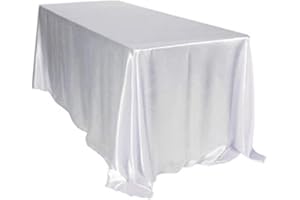 PuntoCasaStore TOVAGLIA di Raso 140 CM x 3 MT Decorazione per Banchetto Elegante Rettangolare Festivita' Interno Esterno Tavolo Giardino per Ogni Occasione (Bianco)