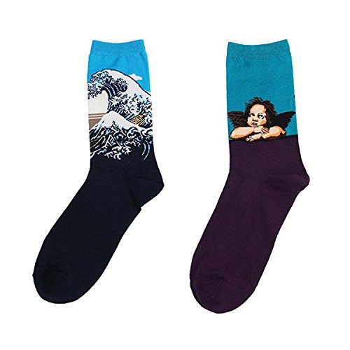 LJ Sport Unisex Calzini Arte Retro Pittura Serie Calze da uomo ad calzini