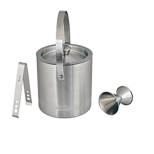 Kosma Edelstahl Doppel Wall Ice Bucket 1,5 Liter mit „GRATIS“ Ice Tong & Doppel Sprit Maßnahme 30/60 - 3