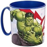 ILS I LOVE SHOPPING Tazza Bicchiere in plastica 350ml per Microonde con manico Bambini colazione BPA-free (Avengers Supereroi