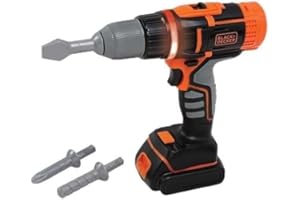 Smoby - Black+Decker - Trapano elettronico - Giocattolo fai da te per bambini - Punte intercambiabili - 2 velocità - Batterie incluse - Per bambini dai 3 anni in su