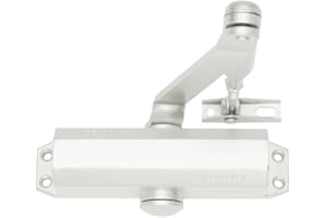 YALE TESA DC110 DC110-1-9016 cierrapuertas, EN 3, brazo articulado, apto para puertas cortafuegos, acabado Blanco RAL 9016, instalación en superficie, control de cierre regulable, uso interior