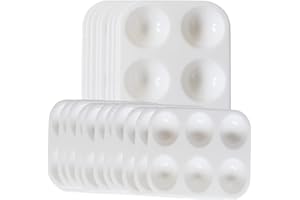 YXQSED-20 pezzi 6 tavolozze per vassoi per pittura rettangolari con foro per il pollice - ideali per colori acrilici, ad olio, acquerelli e pennelli