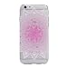 Produktbild Lonchee iPhone 6 6S (4,7 Zoll) Hülle,Bunte Muster Weich TPU Handy Hülle Durchsichtig Transparent Etui Cover Case Protective Shell Soft Schutzhülle Telefon Kasten für iPhone 6 6S (4,7 Zoll) – Pinke Blume