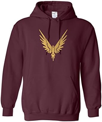Inspired Logan Paul Maverick Zipped Hoodie Gold Print Unisex Adults Youtuber Gift Hoody (Small, Maroon)