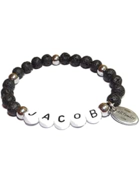 ARTemlos® Handgefertigtes Kinder-Armband mit Name aus Edelstahl und Perlen (052)