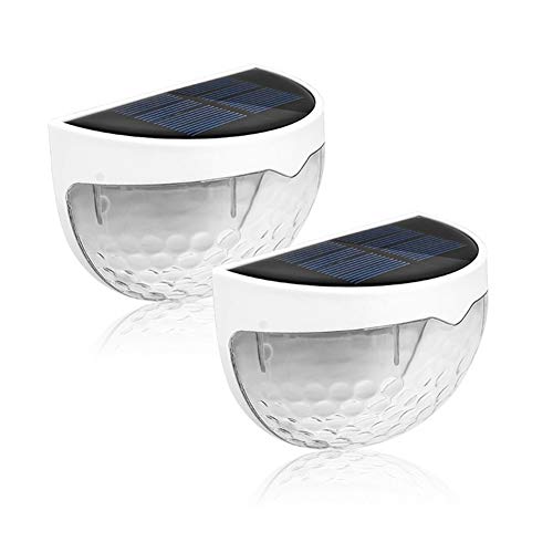 Solar Luces Exterior, 3D.Mr.Señor[última versión] 2 Unidades 6 LED con sensor de movimiento seguridad inalámbrica luz solar inalámbrica a prueba de agua (Blanco)