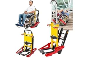 UZOURI Electric Stair Climber Made of Aluminium Alloy, Foldable Electric Wheelchair Stair Lift, Auxiliary Tools for Climbing Stairs/Max. Load 352 lb/Width of Card Slot Adjustable