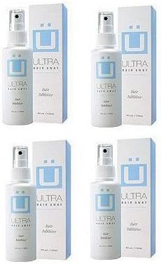 Ultra Hair Away (4 ~ 4 fl.oz. Bottles) Hair Inhibitor - Permanent Hair Remover -