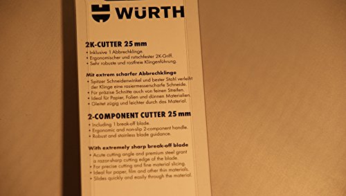 Würth Cuttermesser 25mm Extrem stabil rutschfester 2K Griff robuste Klingenführung Top Qualität Universalmesser - 5