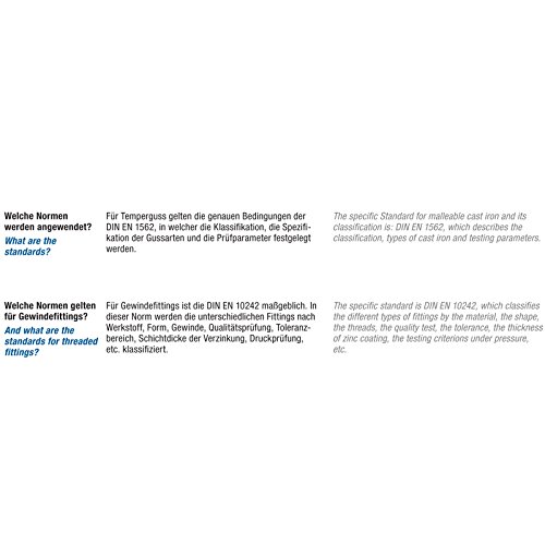 Stabilo-Sanitaer Rohrbogen 1 Zoll DN25 kurz 2xIG Bogen Temperguss Fitting Gewindefitting Tempergussfitting Rohrfitting - 7