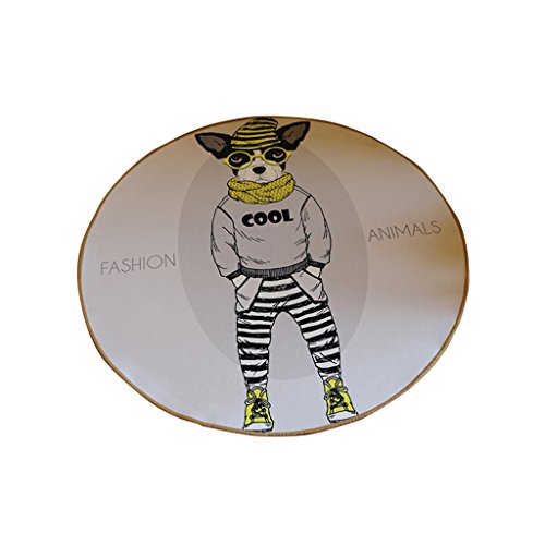 Preisvergleich Produktbild Personalisierte Cartoon Druck Teppich Kinderzimmer Bettdecke Runde Computer Stuhl Kissen Bereich Teppich im Schlafzimmer / Wohnzimmer - Tier-Sammlung Cool Dog Pattern ( größe : Diameter 100cm )