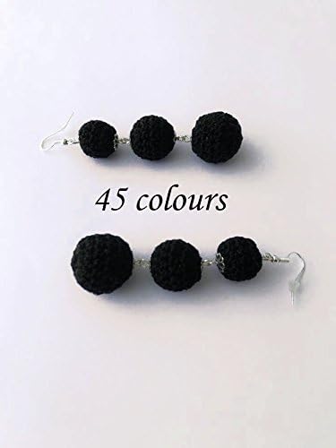 Drop Earrings Bon Bon | 3 pendent balls 45 colors available | ilnodocreativo