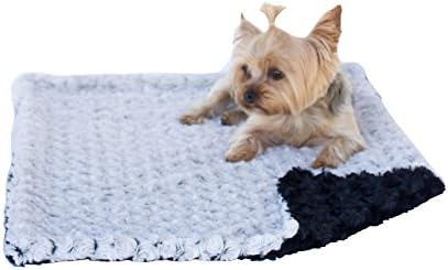 The Dog Squad Two Tone Minkie Binkie Blanket, 20 by 30 Square Feet, Grey/Black