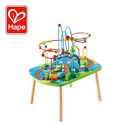 Hape International- Jungle Adventure Railway Table Tavolo Treno Multiattività Giungla, Multicolore, Taglia Unica, E3824