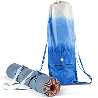 Set Yoga Mat Bag and Strap - Carrying all size Yoga Mat - Handmade Organic Cotton - Large Cargo Pocket Cool Backpack - Yoga Pilates Gym Fitness or Casual - Tie Dye
