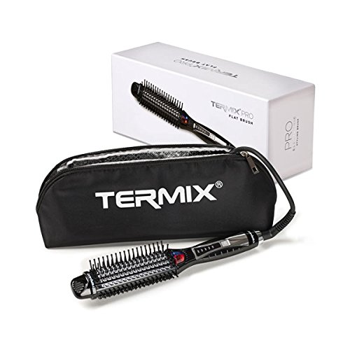 Termix Pro Flat Brush-Cepillo alisador de pelo eléctrico con tecnología iónica y sistema de infrarrojos que alisa y aporta brillo