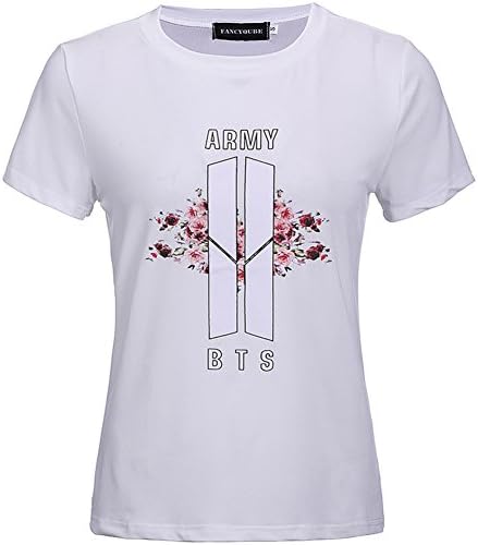 Grapes Garden Women's BTS Summer Short Sleeve T-Shirt Cool Tee White XL