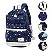 Produktbild BRKJDP Set Dot Canvas Druck Rucksack Frauen Schule Zurück Taschen Für Teenage Reise Rucksäcke Weibliche Schultasche Rucksack