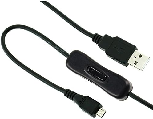 For RPi Raspberry PI A, Pi 2 Model B, Pi 3, Pi Zero, Micro USB Cable with ON/OFF Switch - Easy Start/Reboot