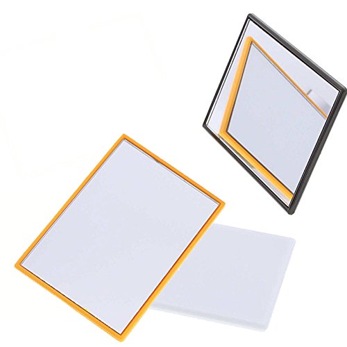 Preisvergleich Produktbild 3x Eckiger kleiner Taschenspiegel - Handspiegel, Kosmetex Spiegel mit Kunststoff Korpus, verschiedene Farben, 3er Mix Set