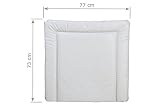 Wickelauflage 77 x 73 cm für 80 cm breiten Ikea-Kommoden Wickelaufsatz (z. B. VÄXLA und VIKKLA) Ausf. STREIFEN GRAU - 2