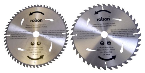  Rolson 24854 TCT Bore Blade with 40/60 Teeth, 300 x 30 mm - 2 Pieces 