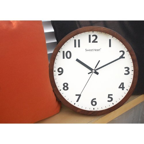 Decowall DSH-W30M Nicht Tickende Stille Holz Wanduhr Modern für Wohnzimmer Küche Büro (Braun, 30cm) - 4