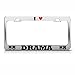 Produktbild I Love Heart Drama Nummernschild Rahmen Metall Chrom Movie Lover Tag Bordüre Perfekt für Männer Frauen Auto Garadge Dekor
