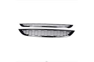 Crevyteg Kühlergrill vorne oben und unten, kompatibel mit Mini Co-oper R50, R52, R53, 51137026202, 51137133847, Frontstoßstangen-Abdeckung, Wabenmuster, 2 Stück