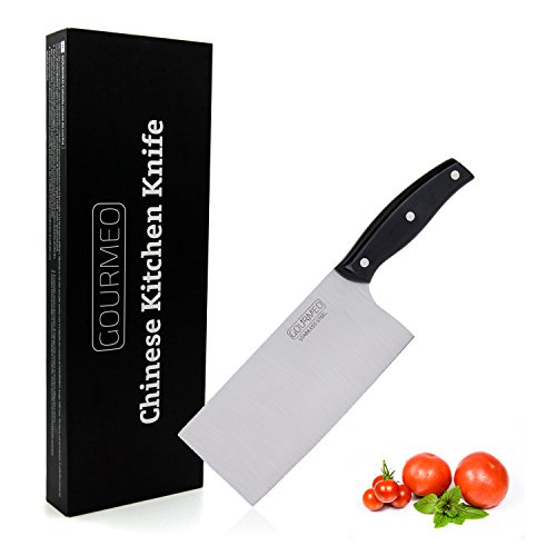 GOURMEO Chinesisches Kochmesser aus rostfreiem Edelstahl | 2 Jahre Zufriedenheitsgarantie | Hackmesser, Chop Cutter, Chefmesser, Profi-Kochmesser