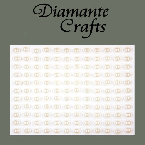 132 x 5mm Ivory Pearl Self Adhesive Rhinestone Body Vajazzle Gems - created exclusively for Diamante Crafts